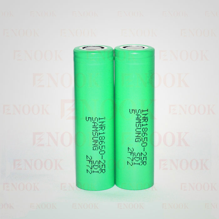 Light Green 18650 Samung 25R 2500mah 20A 3.7v battery